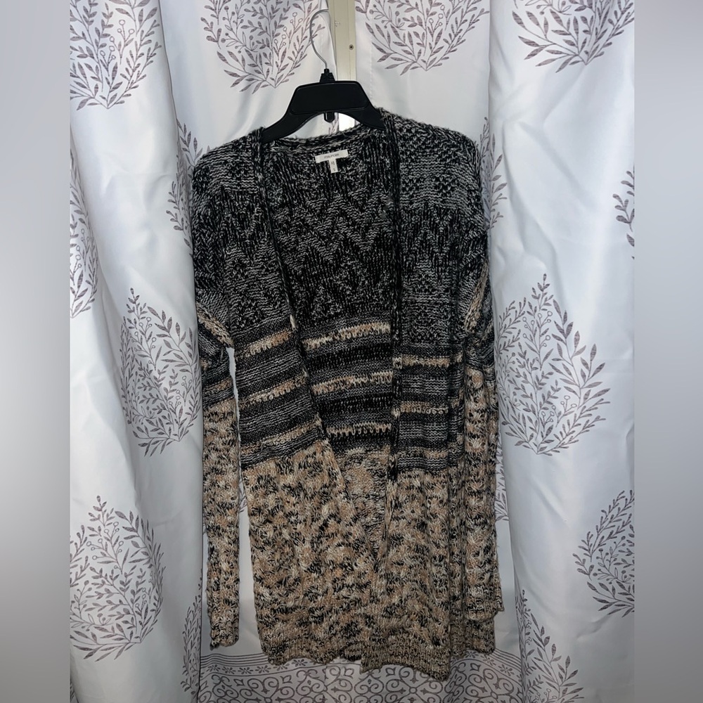 Maurice’s, Cream, Tan and Black, Small Cardigan